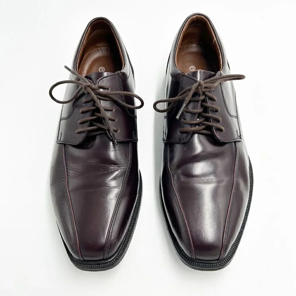 Rockport Adiprene by Adidas Size 9.5 Brown/Burgundy Leather Lace Up Dress Shoes